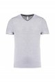 Heren T-shirt V Hals Kariban K374 OXFORD GREY-NAVY-WHITE